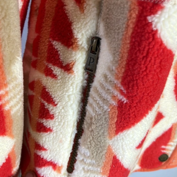 Pendleton women palisade shaped fleece jacket mango size Small new with tag - Picture 3 of 10